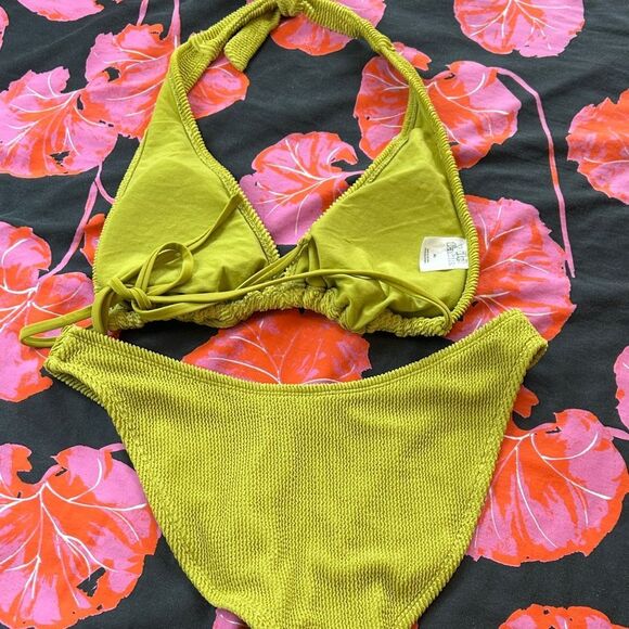 Wild Fable 70s groovy look👀 Lime 🍋‍🟩 Green Bikini👙Beach🏖️Time! Lined. Comfy! - Picture 6 of 17